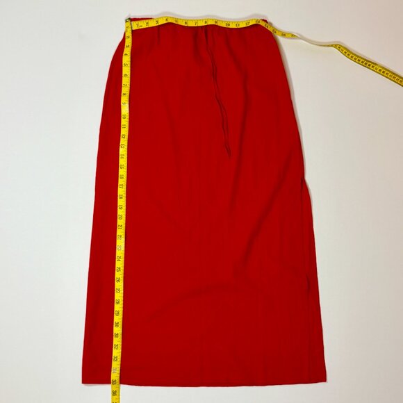 Gap Red Midi Drawstring Linen-Blend Skirt - Picture 4 of 8